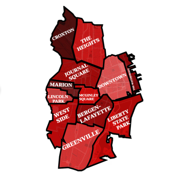 Jersey City Poster Black Background