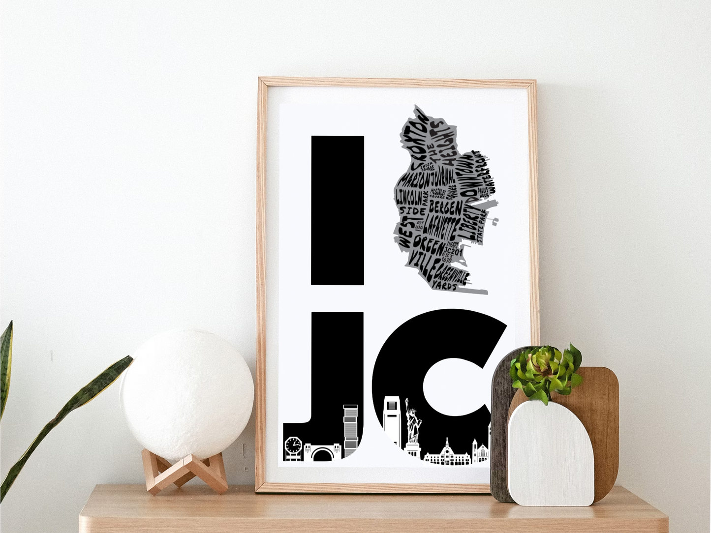 Jersey City Poster Gray Graffiti